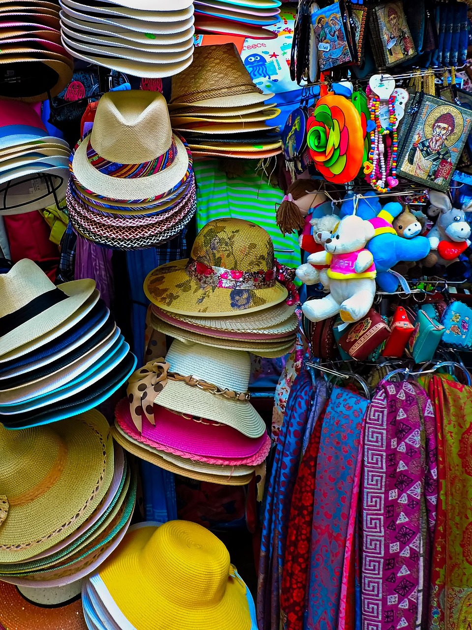 market, stock, sale, clothing, load, souvenir, textile